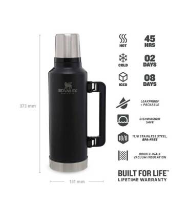 Stanley Klasik Vakumlu Paslanmaz Çelik Siyah Termos 1.9 Litre - 3