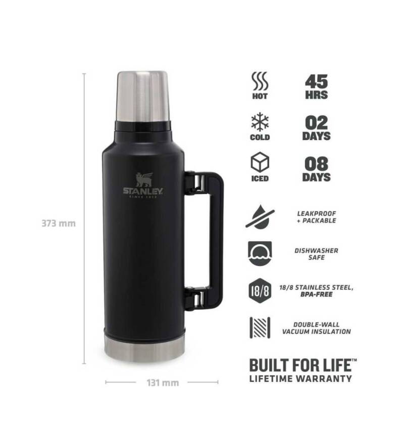 Stanley Klasik Vakumlu Paslanmaz Çelik Siyah Termos 1.9 Litre - 3