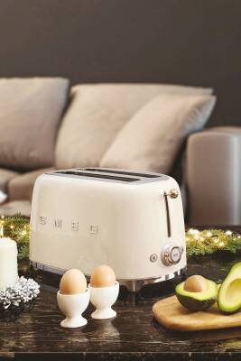 50s Style Retro Krem Ekmek Kızartma Makinesi 2x1 Tsf01creu - 7