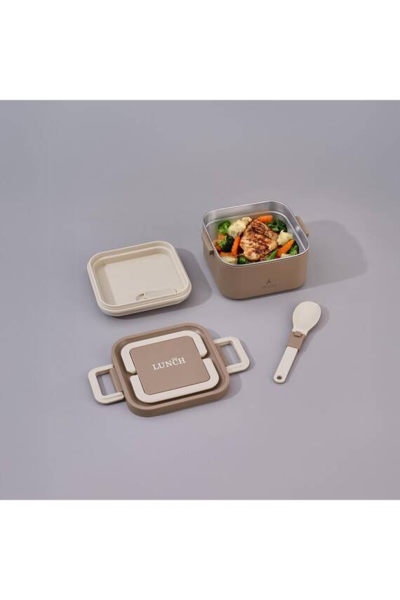 Bento Kare Lunch Box Yemek Termosu Vizon 700 ml - 1