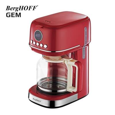 Berghoff GEM RETRO Kırmızı Filtre Kahve Makinesi + 1,7 Lt Retro Kettle Su Isıtıcı - 3