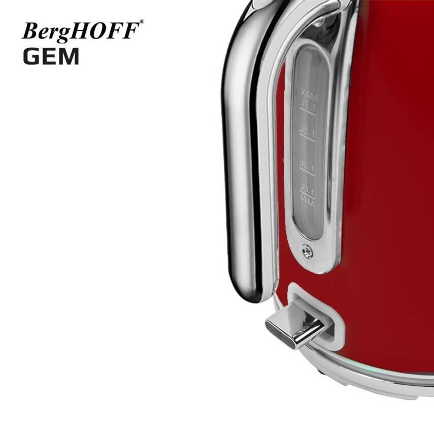 Berghoff GEM RETRO Kırmızı Filtre Kahve Makinesi + 1,7 Lt Retro Kettle Su Isıtıcı - 5