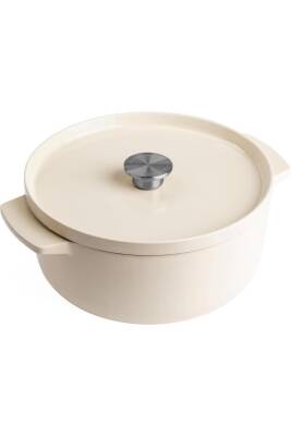 Cc006059-001 5.2 Litre 26 Cm. Döküm Demir Tencere - Krem - 1
