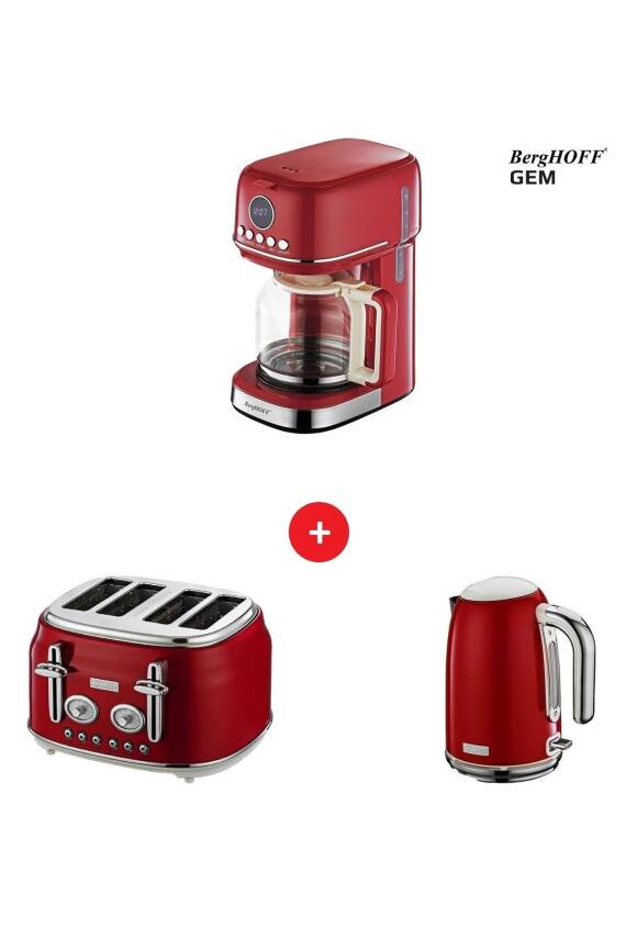 Filtre Kahve Makinesi Retro Kettle+4lü Ekmek Kızartma Makinesi - 1