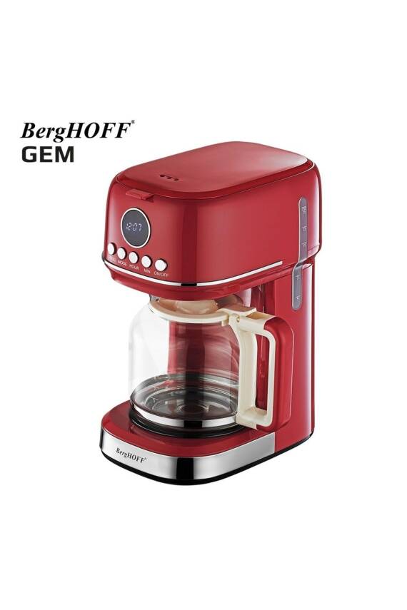 GEM RETRO Kırmızı Filtre Kahve Makinesi + 1,7 Lt Retro Kettle Su Isıtıcı - 3