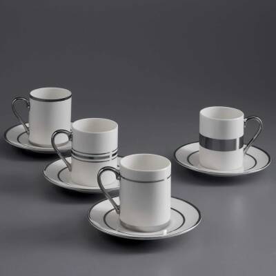 Jumbo 1000024957002 Luces Platin 4 Kişilik Kahve Fincan Takımı - JUMBO