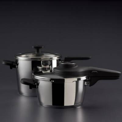 Jumbo 1000245471001 Prime Master 4 + 6L Çelik 2 Parça Düdüklü Tencere Seti - 6