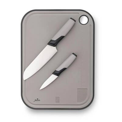 Jumbo Smart Grey Kesme Tahtası ve 2'li Bıçak Seti - 1