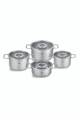 Pure Collection 8 Parça Cam Kapak Çelik Tencere Seti - 1