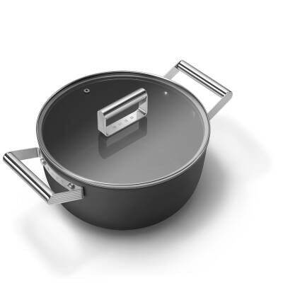 Smeg CKFC2411BLM 50's Style Siyah Güveç Derin Tencere 24 cm - SMEG