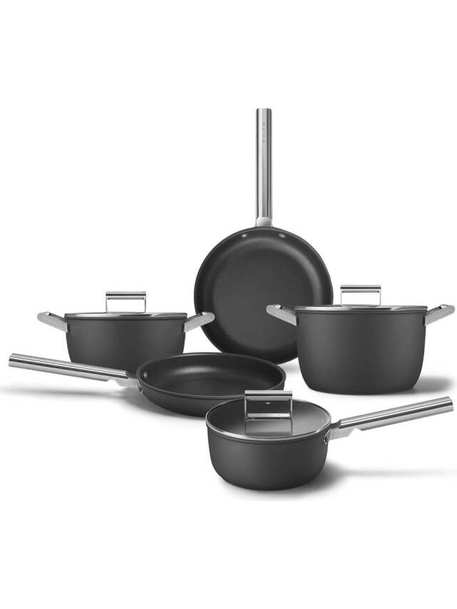 Smeg Cookware 50's Style Prima Plus 5'li Siyah Tencere&tava Seti - 1