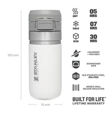 Stanley The Quick Flip Paslanmaz Çelik Beyaz Termos Bardak 0.47 Litre - 3