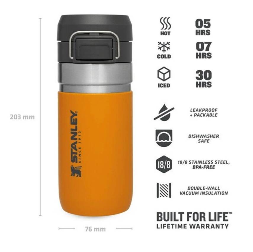 Stanley The Quick Flip Paslanmaz Çelik Turuncu Termos Bardak 0.47 Litre - 2