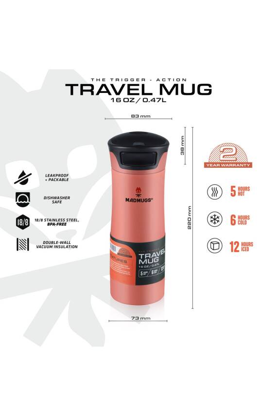 Travel Mug Termos Bardak 0.47 lt Living Coral - 1