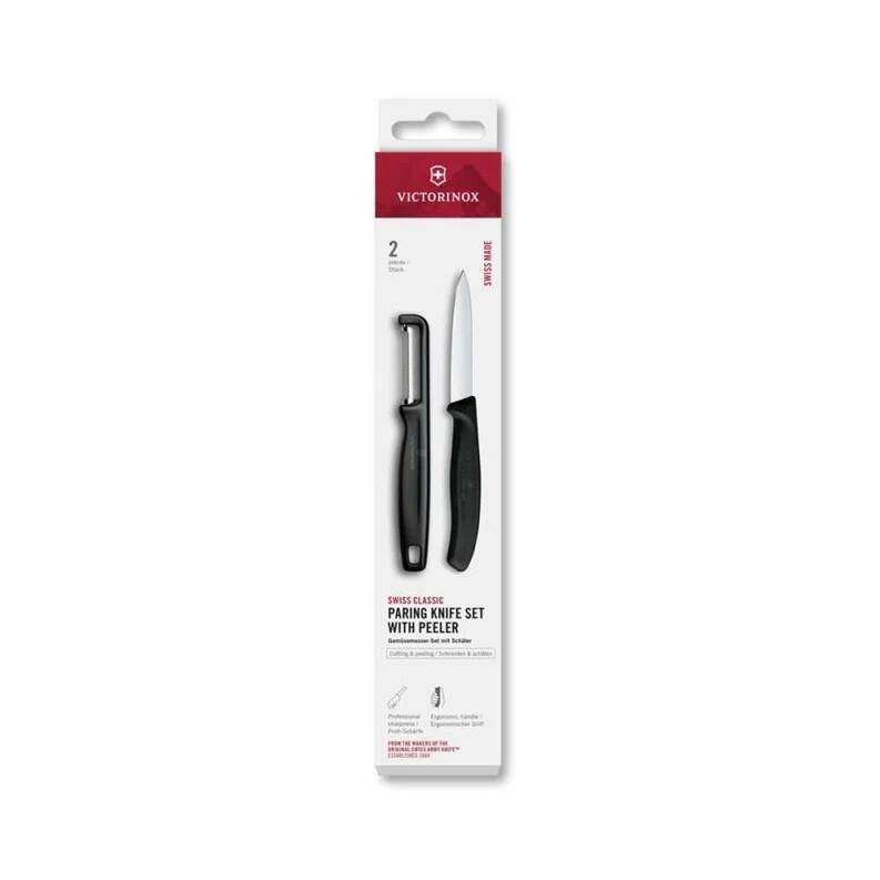 Victorinox 6.7113.21 Swiss Classic 2li Bıçak ve Soyacak Set, Siyah - 1