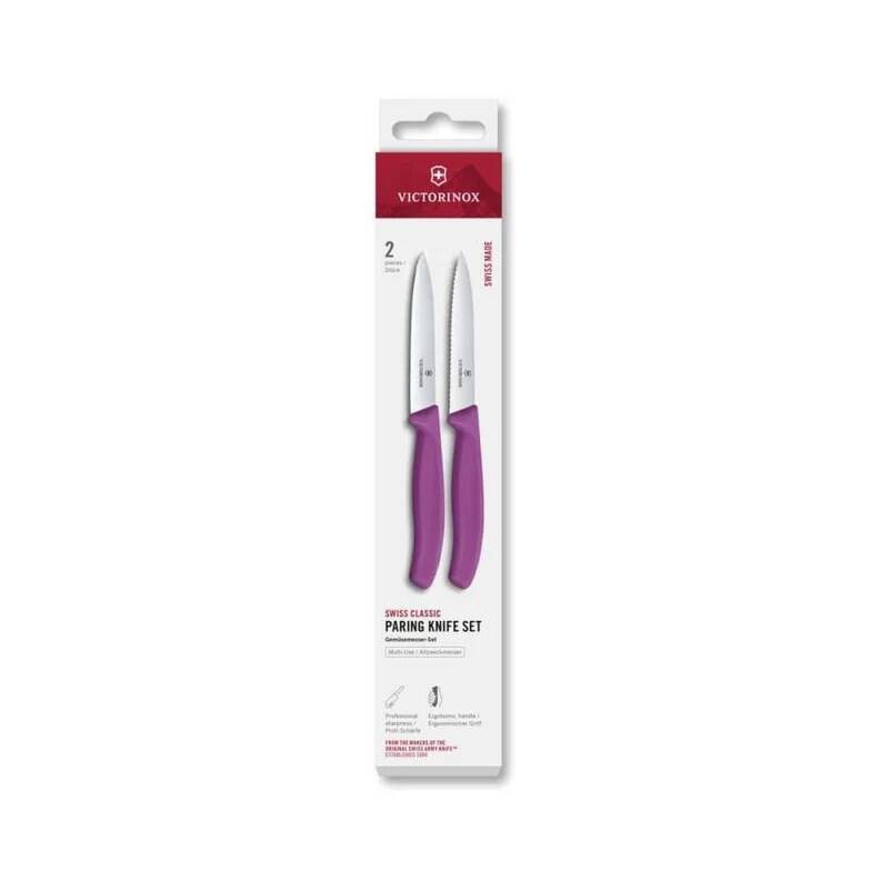 Victorinox 6.7795.2C1 Swiss Classic 2li 10cm Soyma Bıçağı Set, Mor - 1