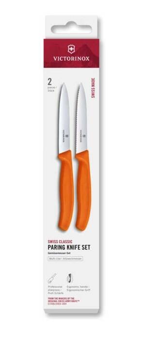 Victorinox 6.7799.2C1 Swiss Classic 2li 10cm Soyma Bıçağı Set, Turuncu - 1