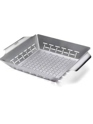 Weber Deluxe Grilling Basket 6434 – Sebze & Küçük Parça Izgara Sepeti Paslanmaz Çelik Tel - 1